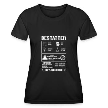 BESTATTER Spruch Beruf Sarkasmus Lustig Humor - Frauen Funktions-T-Shirt - Schwarz - Vorne - AI Model Female 172 light (172cm)