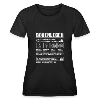 BODENLEGER Spruch Beruf Sarkasmus Lustig Humor - Frauen Funktions-T-Shirt - Schwarz - Vorne - AI Model Female 172 light (172cm)