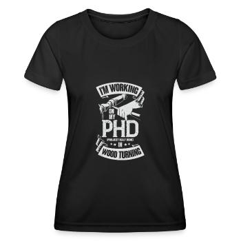 Tournage Bois Tournage Banc Turner Cadeau - T-shirt sport Femme - noir - Devant - AI Model Female 172 light (172cm)