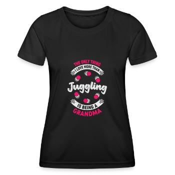 Juggler Juggling Grandma Grandmother Gift - Women's Functional T-Shirt - black - Front - AI Model Female 172 light (172cm)