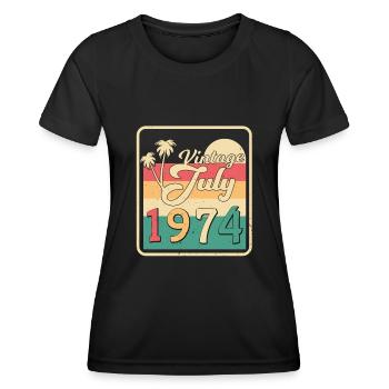 Im Juli 1974 Geboren - Frauen Funktions-T-Shirt - Schwarz - Vorne - AI Model Female 172 light (172cm)
