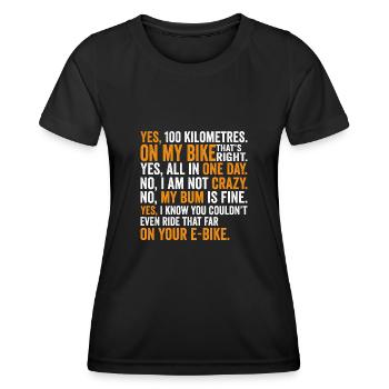Rennradfahrer Radfahrer Lästige Fragen Shirt - Frauen Funktions-T-Shirt - Schwarz - Vorne - AI Model Female 172 light (172cm)