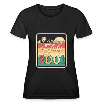 Légendaire juillet 2001 - T-shirt sport Femme - noir - Devant - AI Model Female 172 light (172cm)