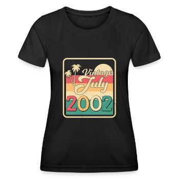 20 ans en juillet 2002 - T-shirt sport Femme - noir - Devant - AI Model Female 172 light (172cm)