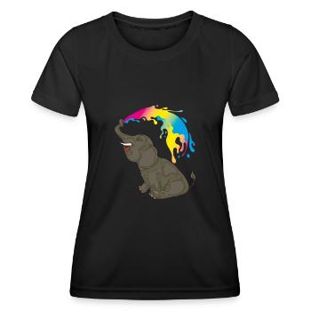 LGBT Elefant Pan Pride Month Geschenk Pansexuell - Frauen Funktions-T-Shirt - Schwarz - Vorne - AI Model Female 172 light (172cm)