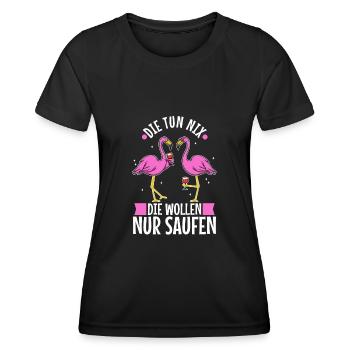 Die tun nix die wollen nur saufen - Frauen Funktions-T-Shirt - Schwarz - Vorne - AI Model Female 172 light (172cm)