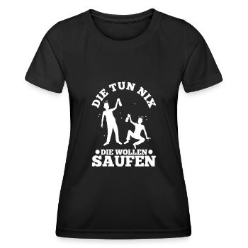 Die tun nix die wollen nur saufen - Frauen Funktions-T-Shirt - Schwarz - Vorne - AI Model Female 172 light (172cm)