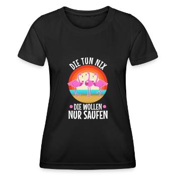 Die tun nix die wollen nur saufen - Frauen Funktions-T-Shirt - Schwarz - Vorne - AI Model Female 172 light (172cm)