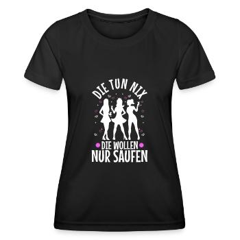 Die tun nix die wollen nur saufen - Frauen Funktions-T-Shirt - Schwarz - Vorne - AI Model Female 172 light (172cm)