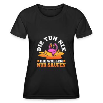Die tun nix die wollen nur saufen - Frauen Funktions-T-Shirt - Schwarz - Vorne - AI Model Female 172 light (172cm)