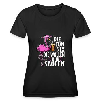 Die tun nix die wollen nur saufen - Frauen Funktions-T-Shirt - Schwarz - Vorne - AI Model Female 172 light (172cm)