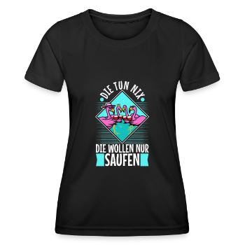 Die tun nix die wollen nur saufen - Frauen Funktions-T-Shirt - Schwarz - Vorne - AI Model Female 172 light (172cm)