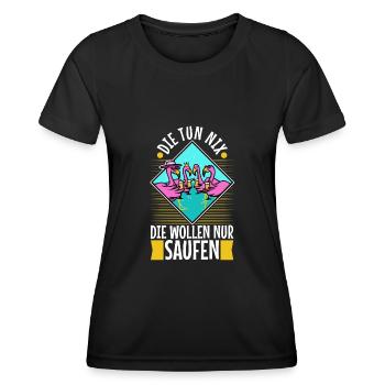 Die tun nix die wollen nur saufen - Frauen Funktions-T-Shirt - Schwarz - Vorne - AI Model Female 172 light (172cm)