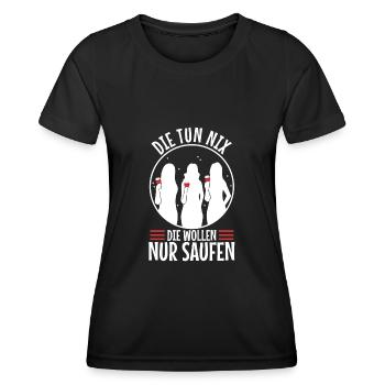 Die tun nix die wollen nur saufen - Frauen Funktions-T-Shirt - Schwarz - Vorne - AI Model Female 172 light (172cm)
