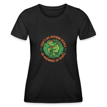 Grenouille Grenouilles Amphibien - T-shirt sport Femme - noir - Devant - AI Model Female 172 light (172cm)