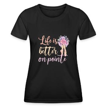 Balletttänzerin Ballerina Balletttanz Ballerina - Frauen Funktions-T-Shirt - Schwarz - Vorne - AI Model Female 172 light (172cm)
