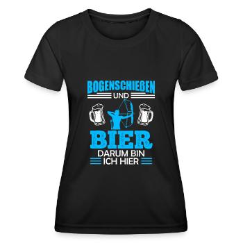 Bogenschießen und Bier Männer - Frauen Funktions-T-Shirt - Schwarz - Vorne - AI Model Female 172 light (172cm)