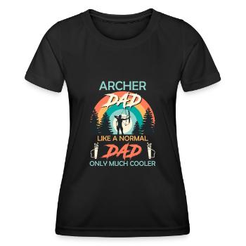 Archer Daddy normal Dad just cooler - Women's Functional T-Shirt - black - Front - AI Model Female 172 light (172cm)