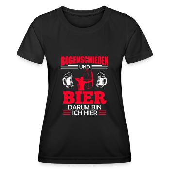 Bogenschießen und Bier Männer - Frauen Funktions-T-Shirt - Schwarz - Vorne - AI Model Female 172 light (172cm)