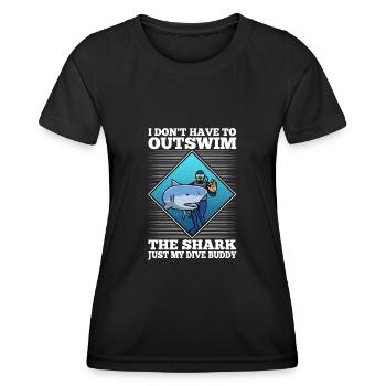 I don't have to outswim the shark, just my dive bu - Frauen Funktions-T-Shirt - Schwarz - Vorne - AI Model Female 172 light (172cm)