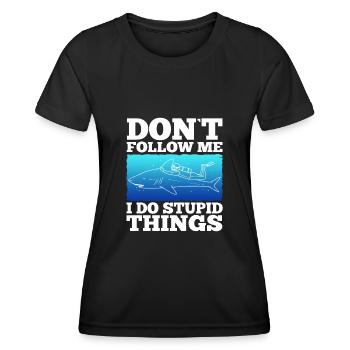 Ne me suivez pas, je fais des choses stupides, Skuba Diving - T-shirt sport Femme - noir - Devant - AI Model Female 172 light (172cm)