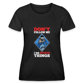 Ne me suivez pas, je fais des choses stupides, Skuba Diving - T-shirt sport Femme - noir - Devant - AI Model Female 172 light (172cm)