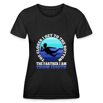 Plus je me rapproche du fond, plus je suis loin fr - T-shirt sport Femme - noir - Devant - AI Model Female 172 light (172cm)