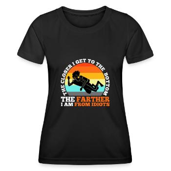 Plus je me rapproche du fond, plus je suis loin fr - T-shirt sport Femme - noir - Devant - AI Model Female 172 light (172cm)