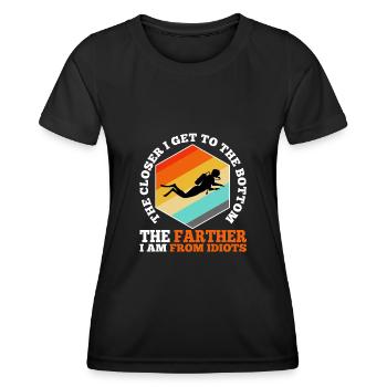 Plus je me rapproche du fond, plus je suis loin fr - T-shirt sport Femme - noir - Devant - AI Model Female 172 light (172cm)