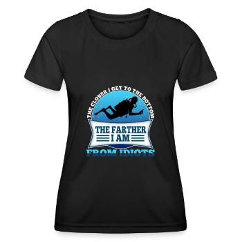 Plus je me rapproche du fond, plus je suis loin fr - T-shirt sport Femme - noir - Devant - AI Model Female 172 light (172cm)