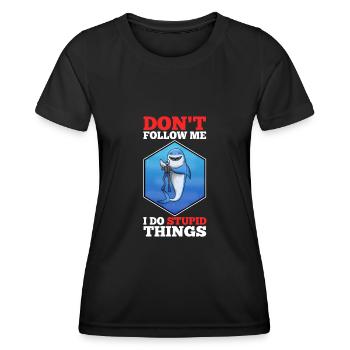Ne me suivez pas, je fais des choses stupides, Skuba Diving - T-shirt sport Femme - noir - Devant - AI Model Female 172 light (172cm)