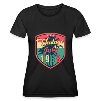 Retro 1968 Im Juli - Frauen Funktions-T-Shirt - Schwarz - Vorne - AI Model Female 172 light (172cm)