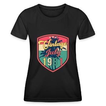 Légendaire juillet 1981 - T-shirt sport Femme - noir - Devant - AI Model Female 172 light (172cm)