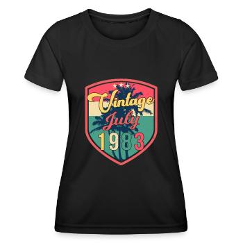 Légendaire juillet 1983 - T-shirt sport Femme - noir - Devant - AI Model Female 172 light (172cm)