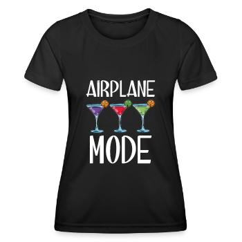 8 Airplane Mode copy - Frauen Funktions-T-Shirt - Schwarz - Vorne - AI Model Female 172 light (172cm)