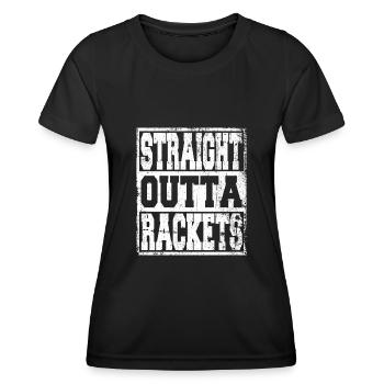 Rackets Spruch lustig - Frauen Funktions-T-Shirt - Schwarz - Vorne - AI Model Female 172 light (172cm)