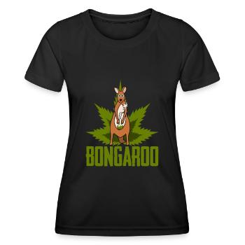 Kangourou au narguilé de chanvre Kangourous - T-shirt sport Femme - noir - Devant - AI Model Female 172 light (172cm)