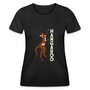 Kangourou Escalade Alpinisme Blouldern - T-shirt sport Femme - noir - Devant - AI Model Female 172 light (172cm)