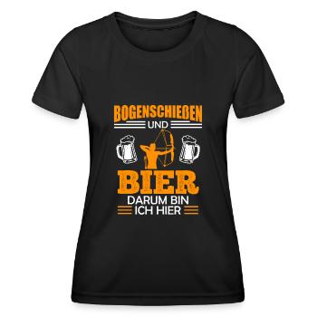 Bogenschießen und Bier Männer - Frauen Funktions-T-Shirt - Schwarz - Vorne - AI Model Female 172 light (172cm)