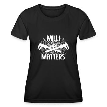 Machinistes Curseurs de mesure Millimeter Turner - T-shirt sport Femme - noir - Devant - AI Model Female 172 light (172cm)