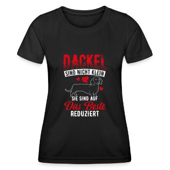 Dackel sind auf das Beste Reduziert Dackel Geschen - Frauen Funktions-T-Shirt - Schwarz - Vorne - AI Model Female 172 light (172cm)