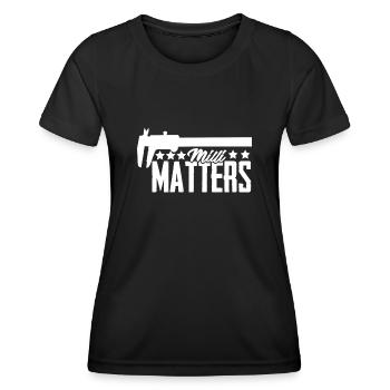 Zerspaner Messchieber Millimeter Fräser - Frauen Funktions-T-Shirt - Schwarz - Vorne - AI Model Female 172 light (172cm)