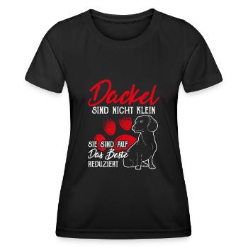 Dackel sind auf das Beste Reduziert Dackel Geschen - Frauen Funktions-T-Shirt - Schwarz - Vorne - AI Model Female 172 light (172cm)