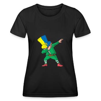 Dabbing St Patty Ukraine St. Patrick’s Shenanigan - T-shirt sport Femme - noir - Devant - AI Model Female 172 light (172cm)