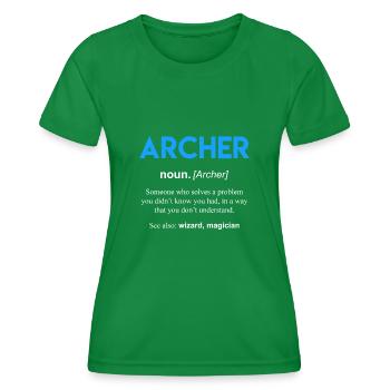 Archer Définition Tir à l’arc - T-shirt sport Femme - vert - Devant - AI Model Female 172 dark (172cm)