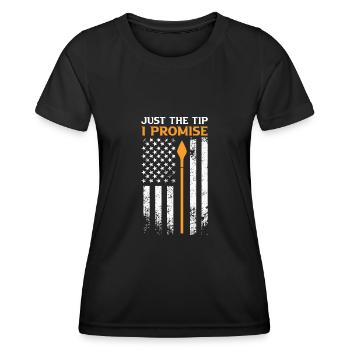 Just the Tip I promise USA Bogenschütze - Frauen Funktions-T-Shirt - Schwarz - Vorne - AI Model Female 172 light (172cm)