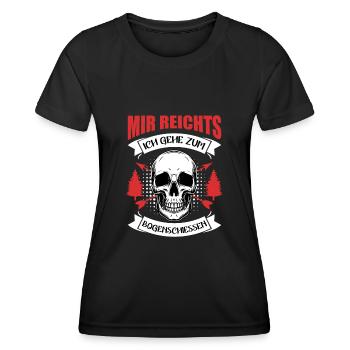Ich gehe zum Bogenschießen Bogenschütze - Frauen Funktions-T-Shirt - Schwarz - Vorne - AI Model Female 172 light (172cm)