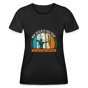 Mir reichts ich gehe Bogenschießen Bogensport - Frauen Funktions-T-Shirt - Schwarz - Vorne - AI Model Female 172 light (172cm)