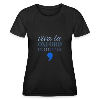 Viva La Oxford Comma I Vintage Team Oxford Comma - Frauen Funktions-T-Shirt - Schwarz - Vorne - AI Model Female 172 light (172cm)