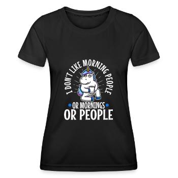 Ich hasse Morgenmenschen - Frauen Funktions-T-Shirt - Schwarz - Vorne - AI Model Female 172 light (172cm)